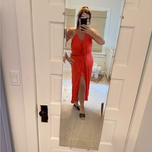 Vibrant Orange Maxi Dress YBF